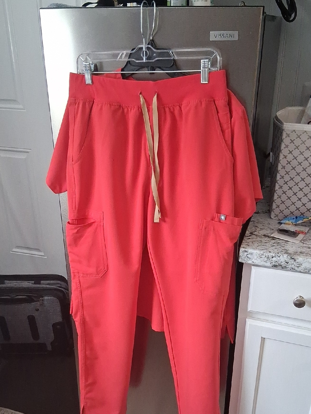 Coral Drawstring Cargo Joggers